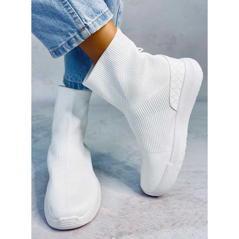 Sneaker calzino Ervin White bianca 2