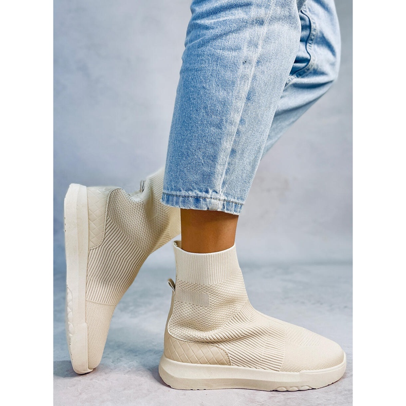 Sneaker alte a calzino Ervin Beige 1