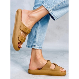 Ciabatte Aryn Khaki in gomma marrone 2