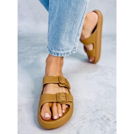 Ciabatte Aryn Khaki in gomma marrone 1