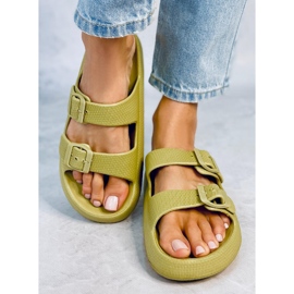 Ciabatte Aryn in gomma verde 1