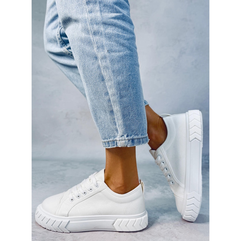 PA1 Sneakers con plateau da donna Hampton White bianco 2