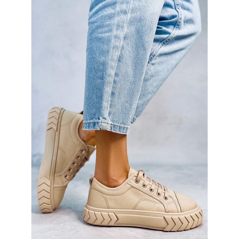 PA1 Sneakers con plateau da donna Hampton Khaki beige 2