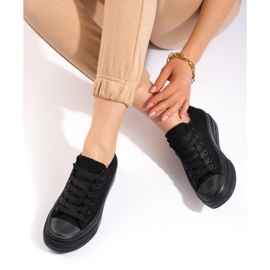 Sneakers con plateau da donna Shelovet nere nero 1
