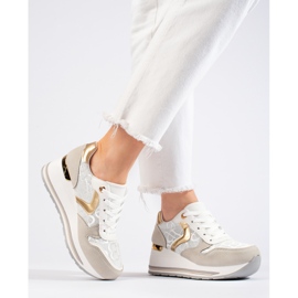 Sneakers con zeppa Shelovet da donna beige 2