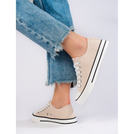 Sneakers beige da donna Shelovet 1