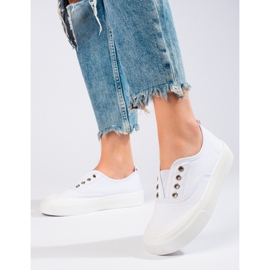 Sneakers senza lacci Shelovet bianche bianco 2