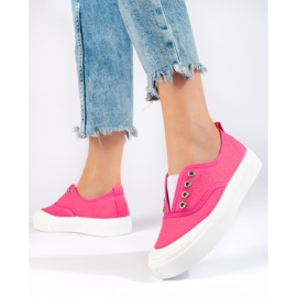 Sneakers senza lacci con plateau rosa di Shelovet 1
