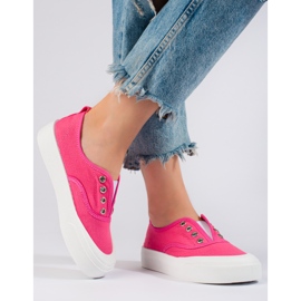 Sneakers senza lacci con plateau rosa di Shelovet 2