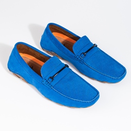 Mocassini da uomo in camoscio blu di Shelovet 2