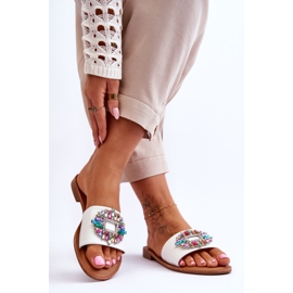PE1 Sandali Alla Moda Da Donna Con Decorazione Bianco Halsey 2