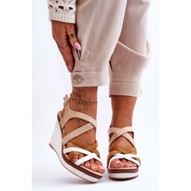 Sandali Con Zeppa Con Righe Beige Ellen 1