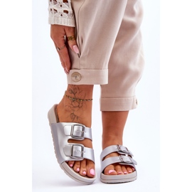 Ciabatte con plateau da donna Silver Vertigo d'argento 1