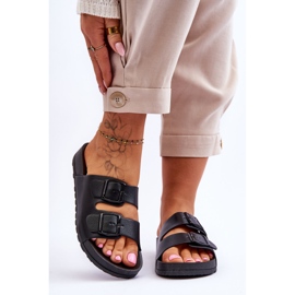 Pantofole con plateau da donna nere Vertigo nero 1