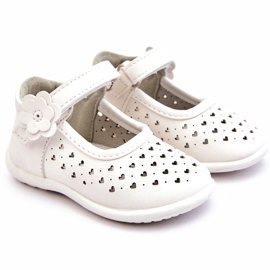 PA1 Ballerine alte traforate per bambini con velcro White Jianna bianca 1
