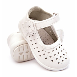 PA1 Ballerine alte traforate per bambini con velcro White Jianna bianca 4