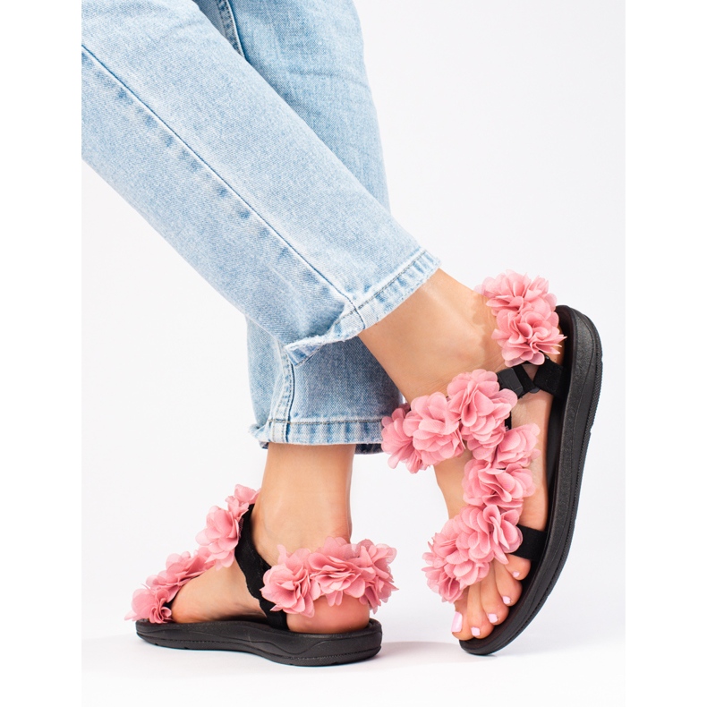 Sandali da donna rosa profumati con velcro Shelovet 1