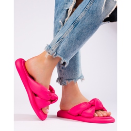 Pantofole rosa Shelovet da donna 1