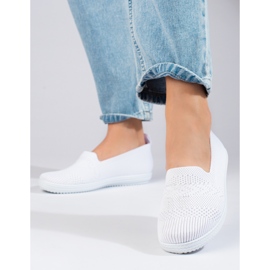 Sneaker slip-on da donna in tessuto Shelovet bianco 1