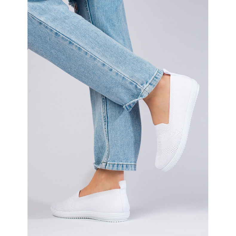 Sneaker slip-on da donna in tessuto Shelovet bianco 2