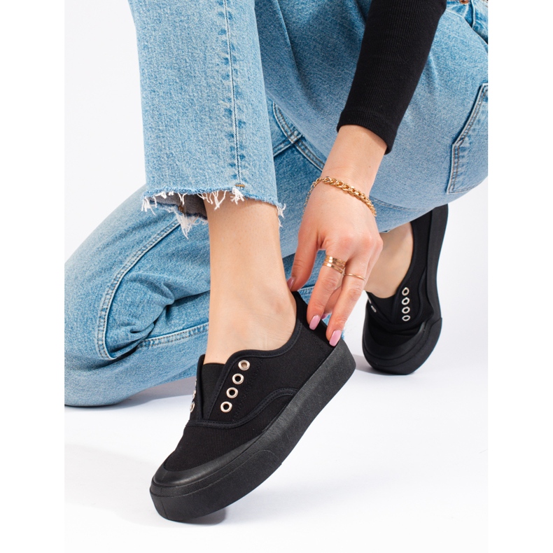 Sneakers slip-on Shelovet nere nero 1