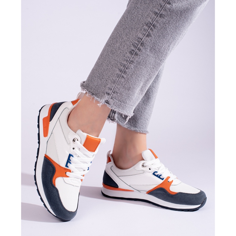 Scarpe sportive da donna Shelovet bianche e blu navy bianca 2