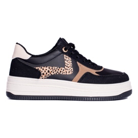Scarpe sportive da donna sulla piattaforma nera Shelovet nero 1