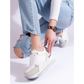 Sneakers con zeppa bianca Shelovet bianco 2