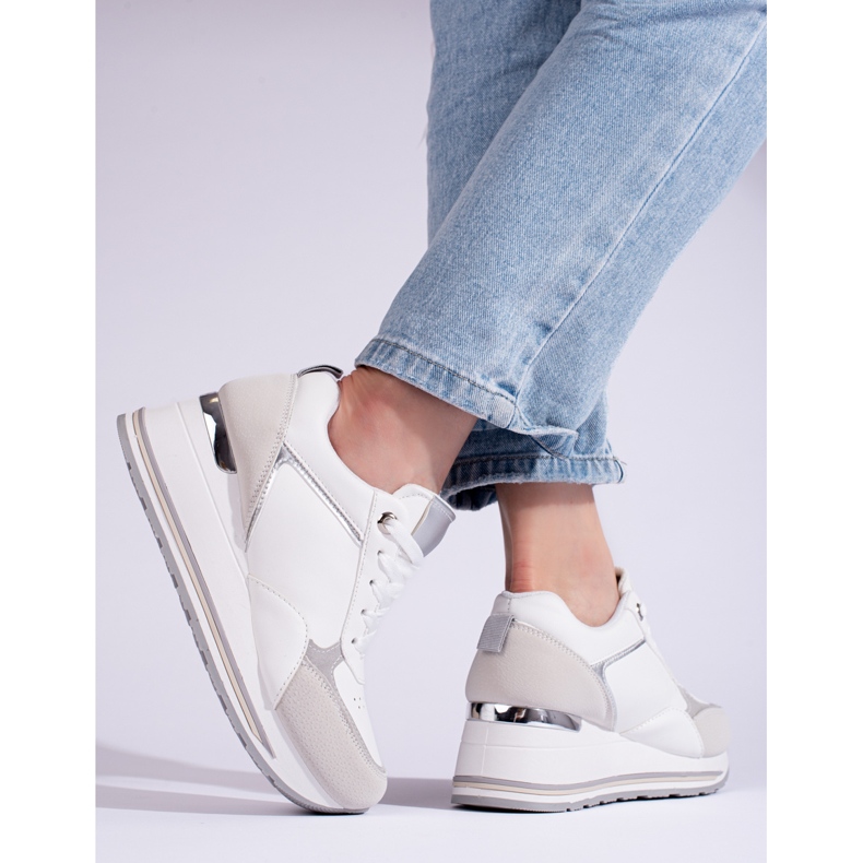 Sneakers con zeppa bianca Shelovet 1