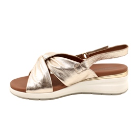 Caprice Sandali in pelle di metallo Platino 9-28300-20 959 d'oro 4