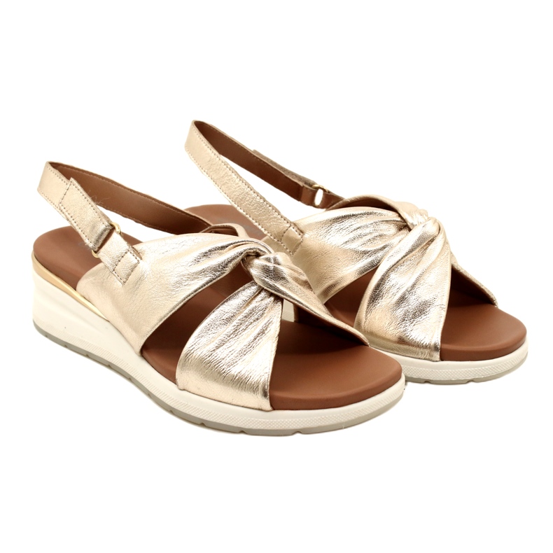 Caprice Sandali in pelle di metallo Platino 9-28300-20 959 d'oro 8