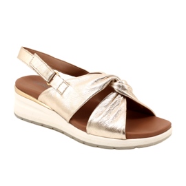 Caprice Sandali in pelle di metallo Platino 9-28300-20 959 d'oro 3