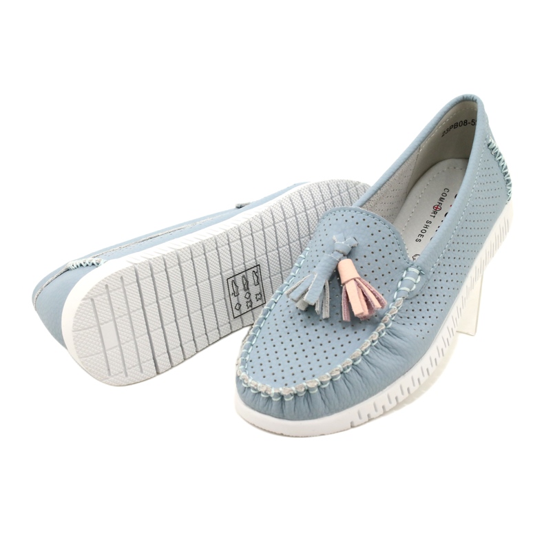 Mocassini traforati alla moda Evento 23PB08-5372 Blu 5