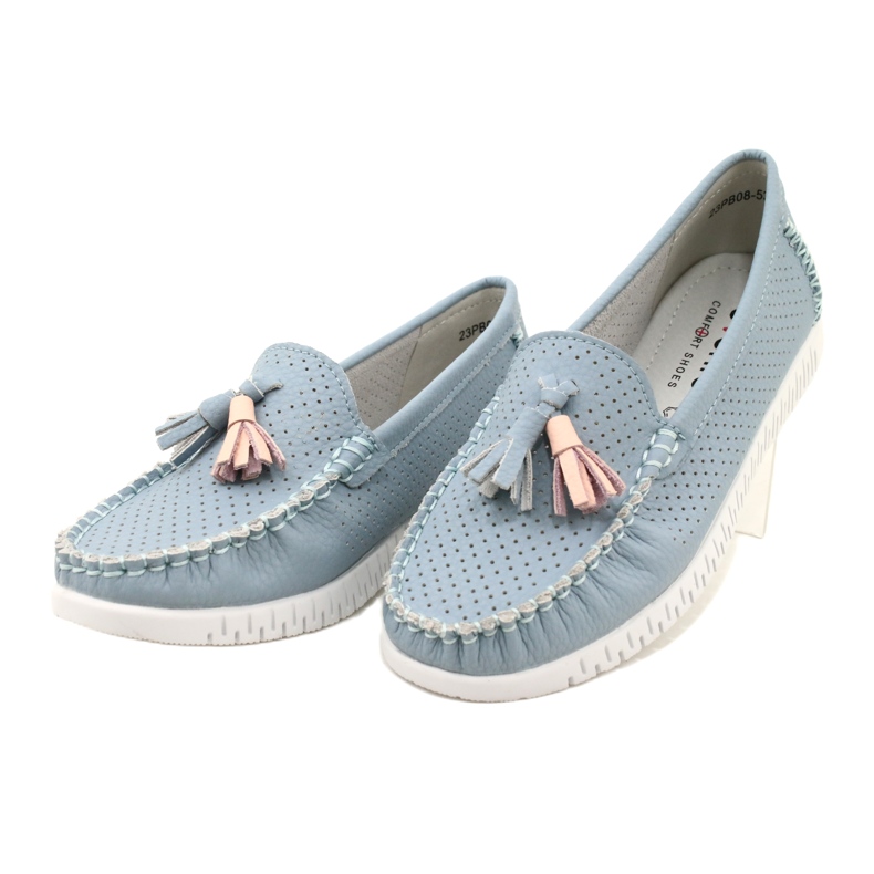 Mocassini traforati alla moda Evento 23PB08-5372 Blu 3