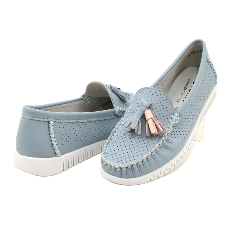 Mocassini traforati alla moda Evento 23PB08-5372 Blu 4