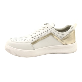 Sneakers in pelle con lacci bianchi e oro Evento 23PB08-5389 bianco 2