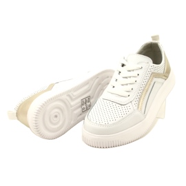 Sneakers in pelle con lacci bianchi e oro Evento 23PB08-5389 bianca 5