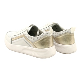 Sneakers in pelle con lacci bianchi e oro Evento 23PB08-5389 bianca 7