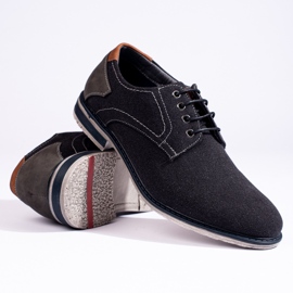Scarpe in tessuto da uomo Shelovet blu navy nero 1