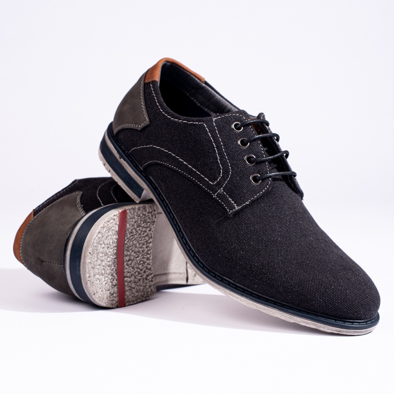 Scarpe in tessuto da uomo Shelovet blu navy nero 1