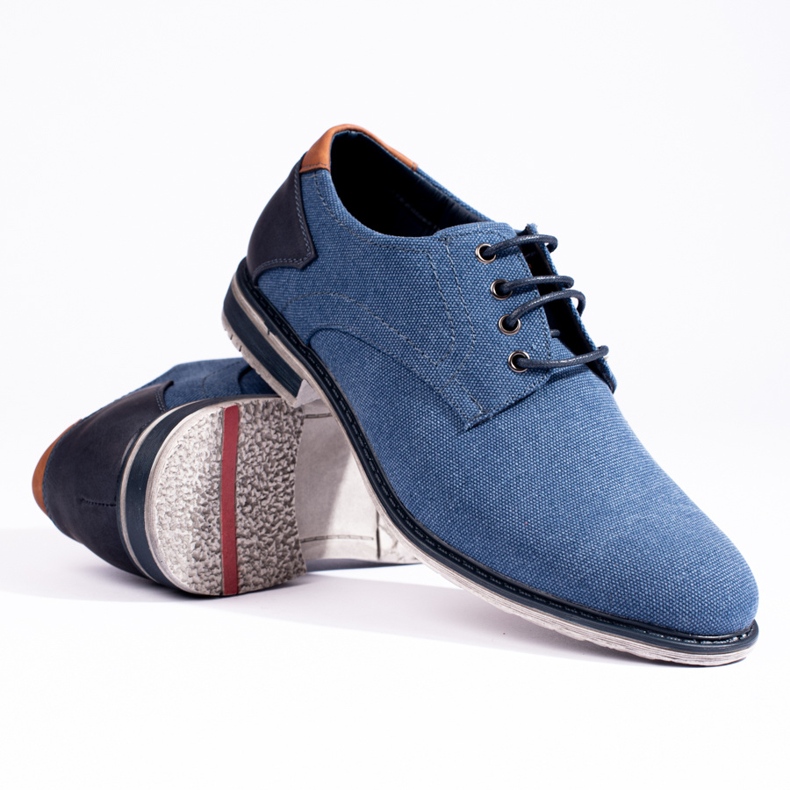 Scarpe da uomo in tessuto blu Shelovet 1