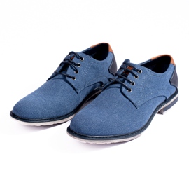 Scarpe da uomo in tessuto blu Shelovet 2