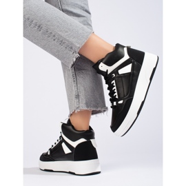 Sneakers alte bianche e nere di Shelovet nero 2