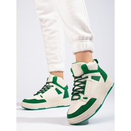 Sneakers alte bianche e verdi di Shelovet bianco 1