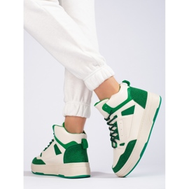 Sneakers alte bianche e verdi di Shelovet bianco 2