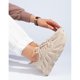 Sneakers da donna Shelovet in tessuto beige 1