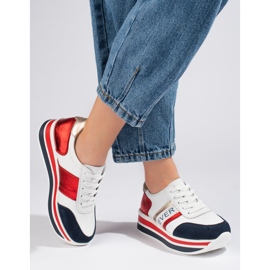 Sneakers Shelovet Chunky Sole bianche e blu navy bianca 1