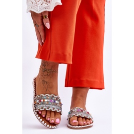 Sandali Decorati Donna Bianco Bellisa argento 1