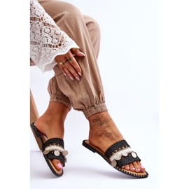 Pantofole Abbellite Intrecciate Da Donna Nere Millano nero 2