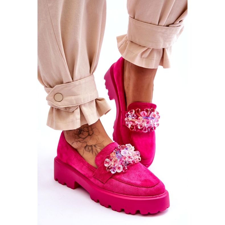 Bestelle Mocassini con plateau impreziositi da donna Fucsia Brenda rosa 2